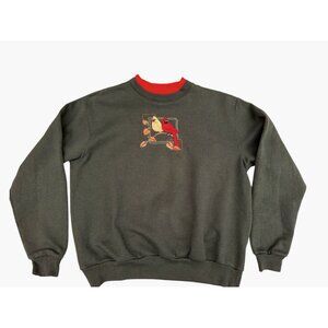 Vintage 80s/90s Morning Sun Top Stick Sweatshirt With Embroidered Birds